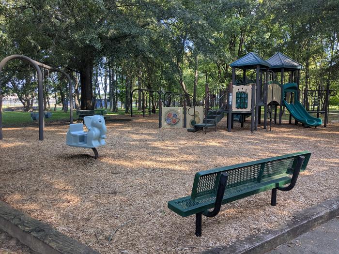 Playground and swings in Brighton on the Bay Park